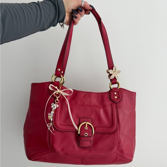 Coach Handbags - Vintage Coach Red Leather Campbell Tote Bag